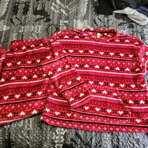 Red and White Heart Patterned Sweater